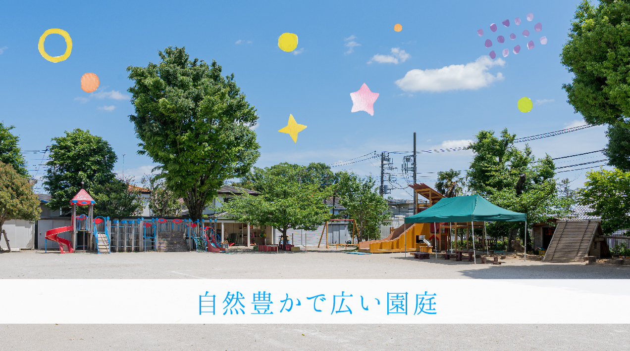 自然豊かで広い園庭